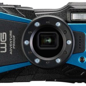 pentágono pentax wg-90 azul - compacto impermeable